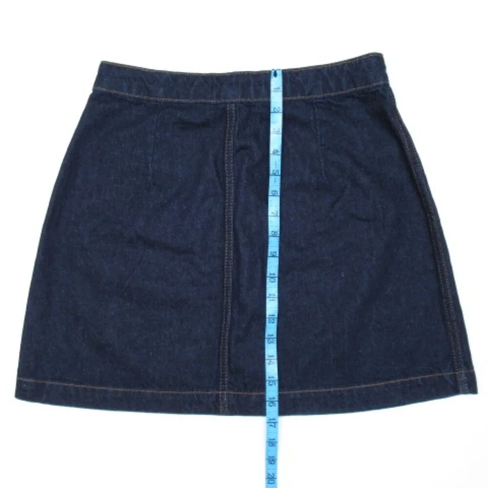 Reformation Amara High Rise Denim Mini Skirt Dark Blue 28